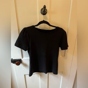 J.Crew Short Sleeve Blouse Black Small